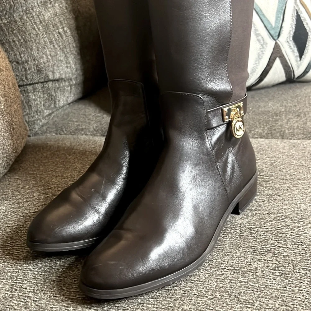 MICHAEL Michael Kors Hamilton Tall Riding Boots -‎ Dark Chocolate Size 5.5